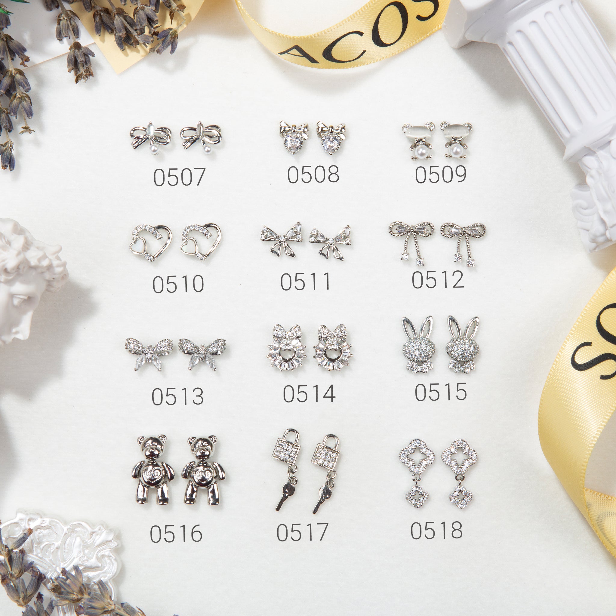 ACOS 3D Crystal Jewellery Nail Art Decorations--2pcs/pack (#0002) - Lashmer