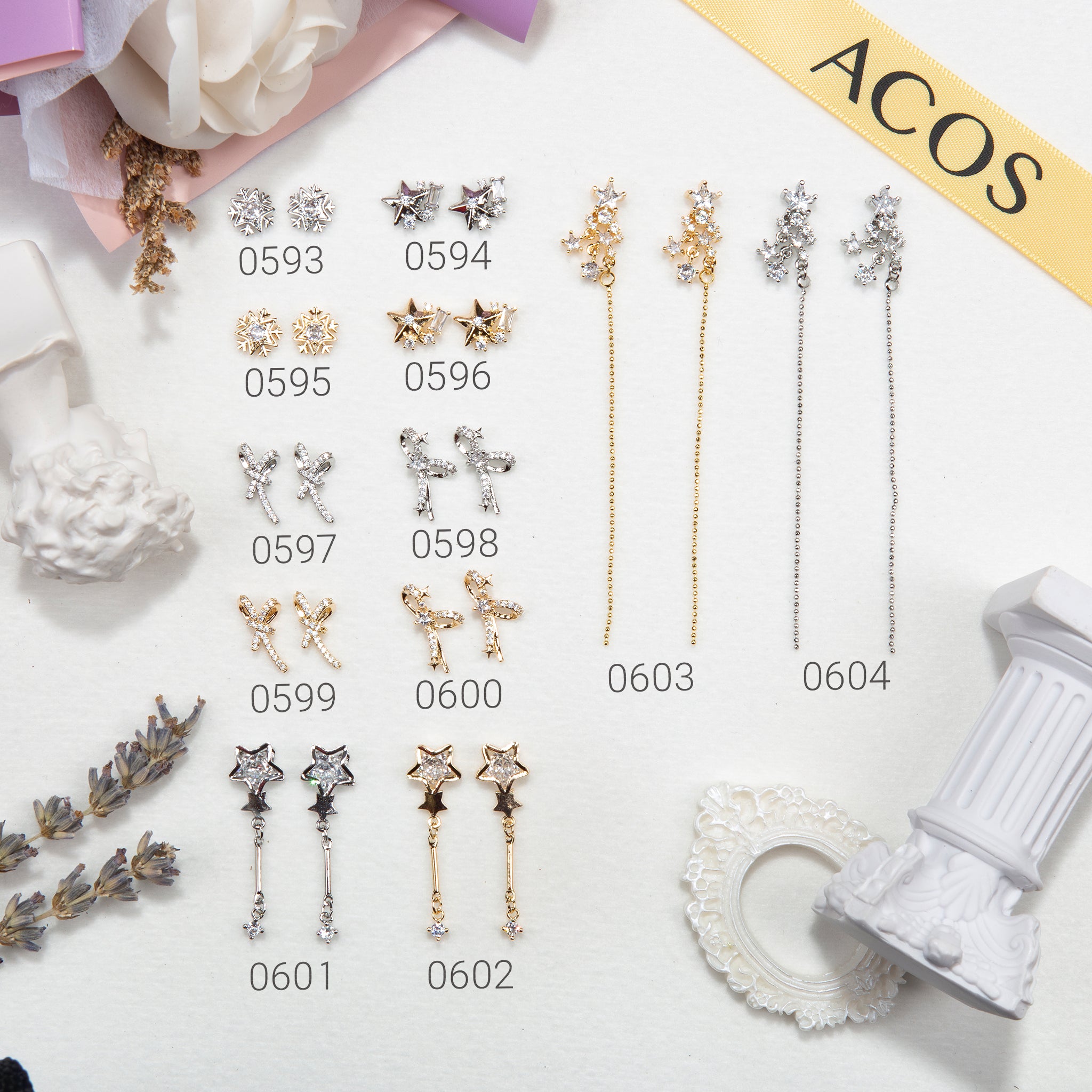 ACOS 3D Crystal Jewellery Nail Art Decorations--2pcs/pack (#0011) - Lashmer