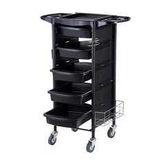 Karma Humpty Doo Heavy Duty 5 Tier Hair Salon Trolley Fully Assembled Black 08010101 - Lashmer