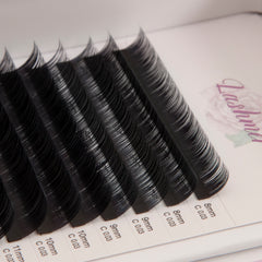 Matt Black Volume Lashes D Curl (0.03/0.05/0.07) 16 Lines - Lashmer
