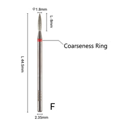 ACOS 1.8mm Fiame Shape Carbide manicure Drill Bits (Fine) - Lashmer