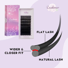 Matt Black Flat Lashes (0.15/0.20) D Curl - Lashmer