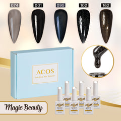 ACOS Gel Polish 5pcs Set (Black Colour) - Lashmer