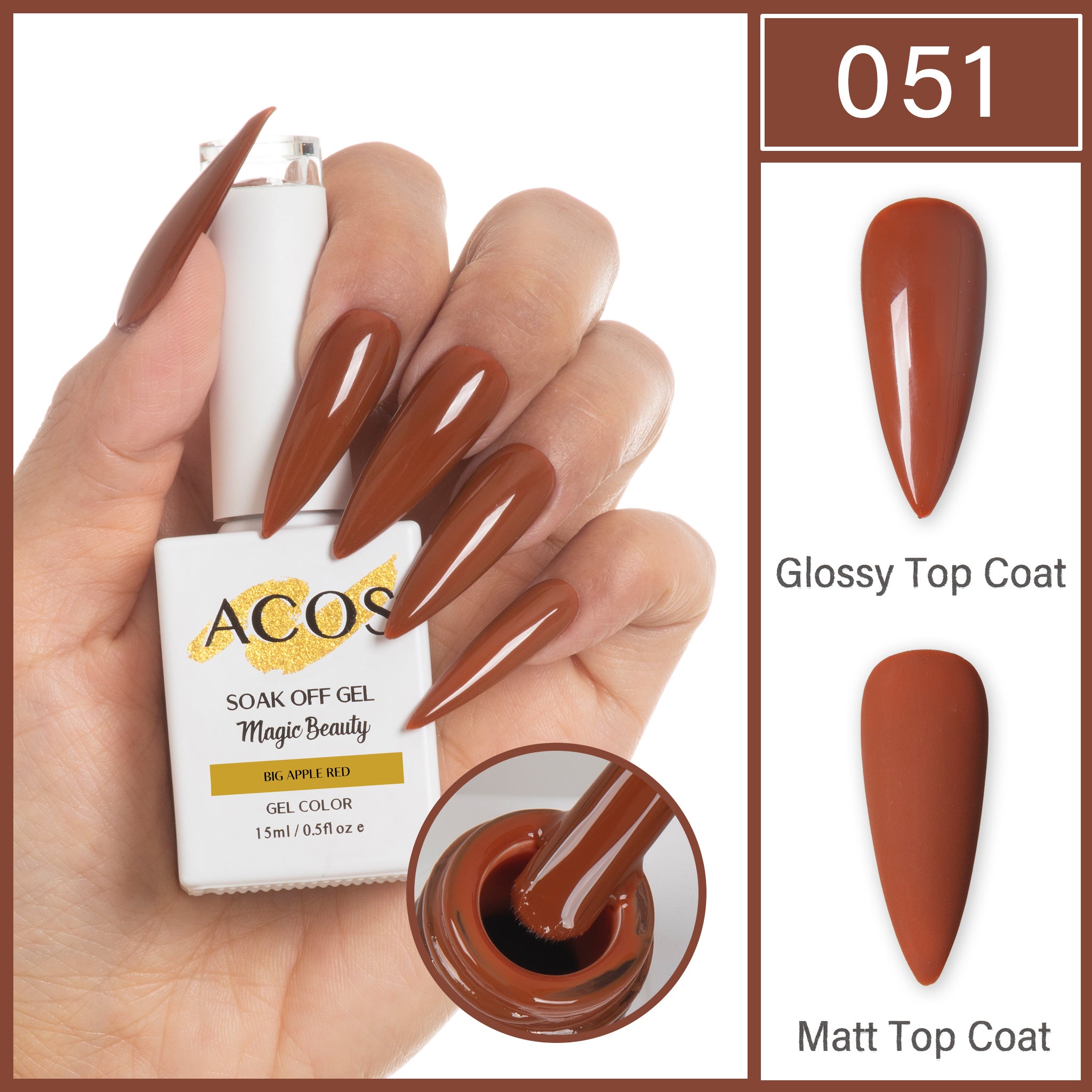 ACOS Magic Beauty Gel Colour Big Apple Red (051) - Lashmer