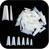 Coffin Natural Nail Tips, Half-Well 500pcs Pack (Sizes #0-9) - Lashmer