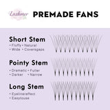 C, D Curl--New 10D Pointy System Narrow Fans Promade Fans - 16 Lines - 384 Fans - Lashmer