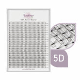 XL tray-Short Stem Premade Fans | Lashmer | C, D Curl--5D (thickness 0.05)- 20 Lines - 560 Fans, Ultra Black - Lashmer