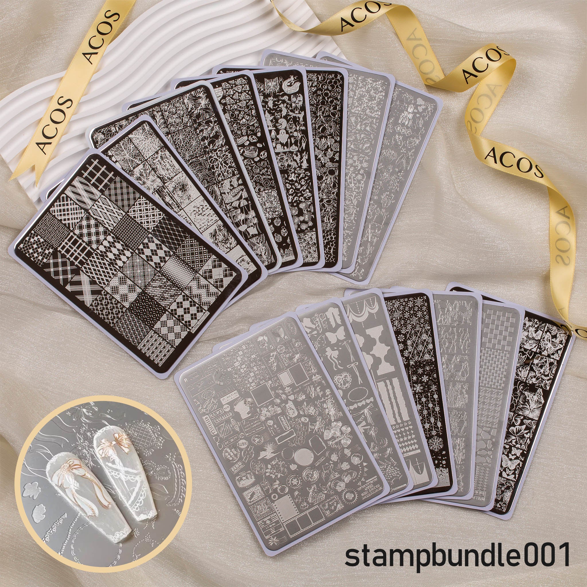 ACOS XL Large Stamping Plates Nail Art Designs - Lashmer