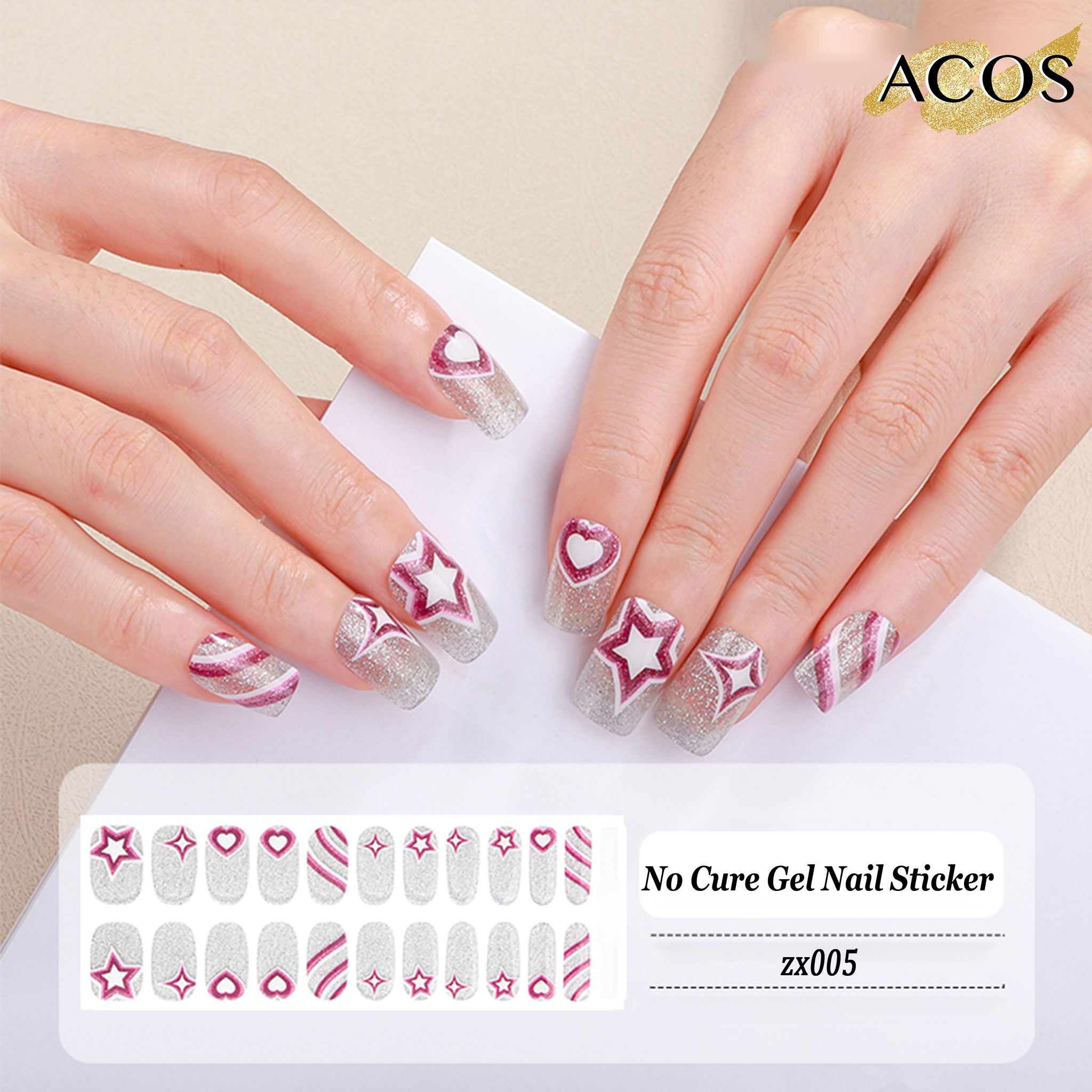 ACOS No Cured Gel Sticker -- Style #005 - Lashmer