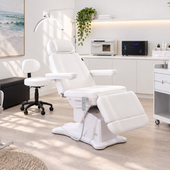 Coastal Pearl lash studio fitout package styled room