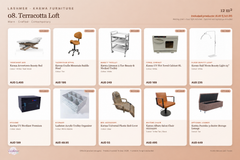 Terracotta Loft package product schedule with included furniture and optional lounge