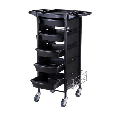Karma Humpty Doo Heavy Duty 5 Tier Hair Salon Trolley Fully Assembled Black 08010101 - Lashmer