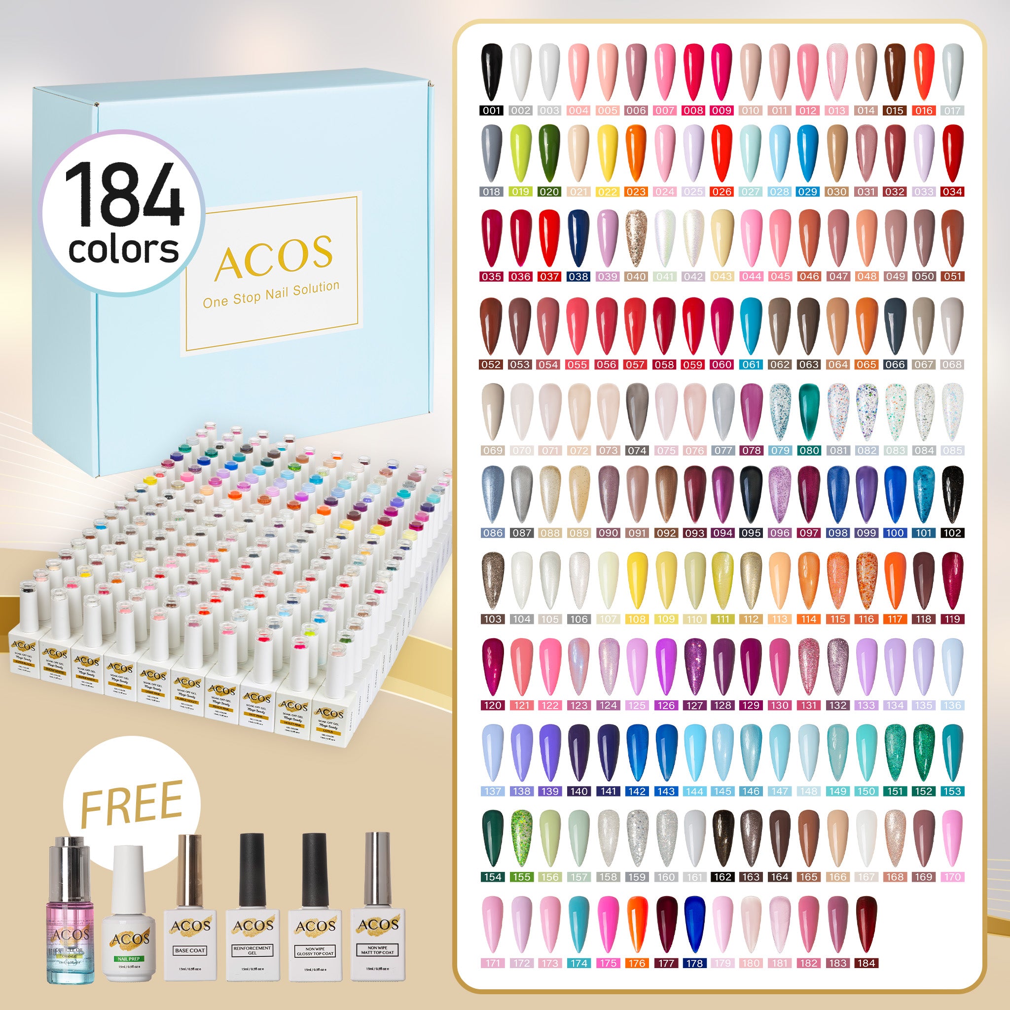 ACOS Magic Beauty Gel Polish Kit 169 Colours(Full range) - Lashmer