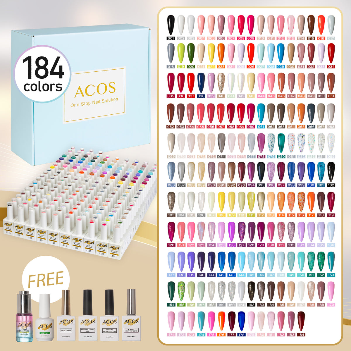 ACOS Magic Beauty Gel Polish Kit 169 Colours(Full range) - Lashmer