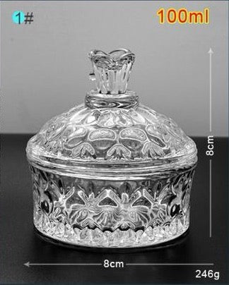 Big Acrylic Liquid Glass Dappen Dish With Lid - Lashmer