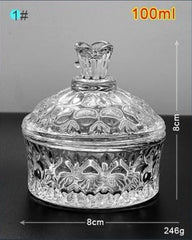 Big Acrylic Liquid Glass Dappen Dish With Lid - Lashmer