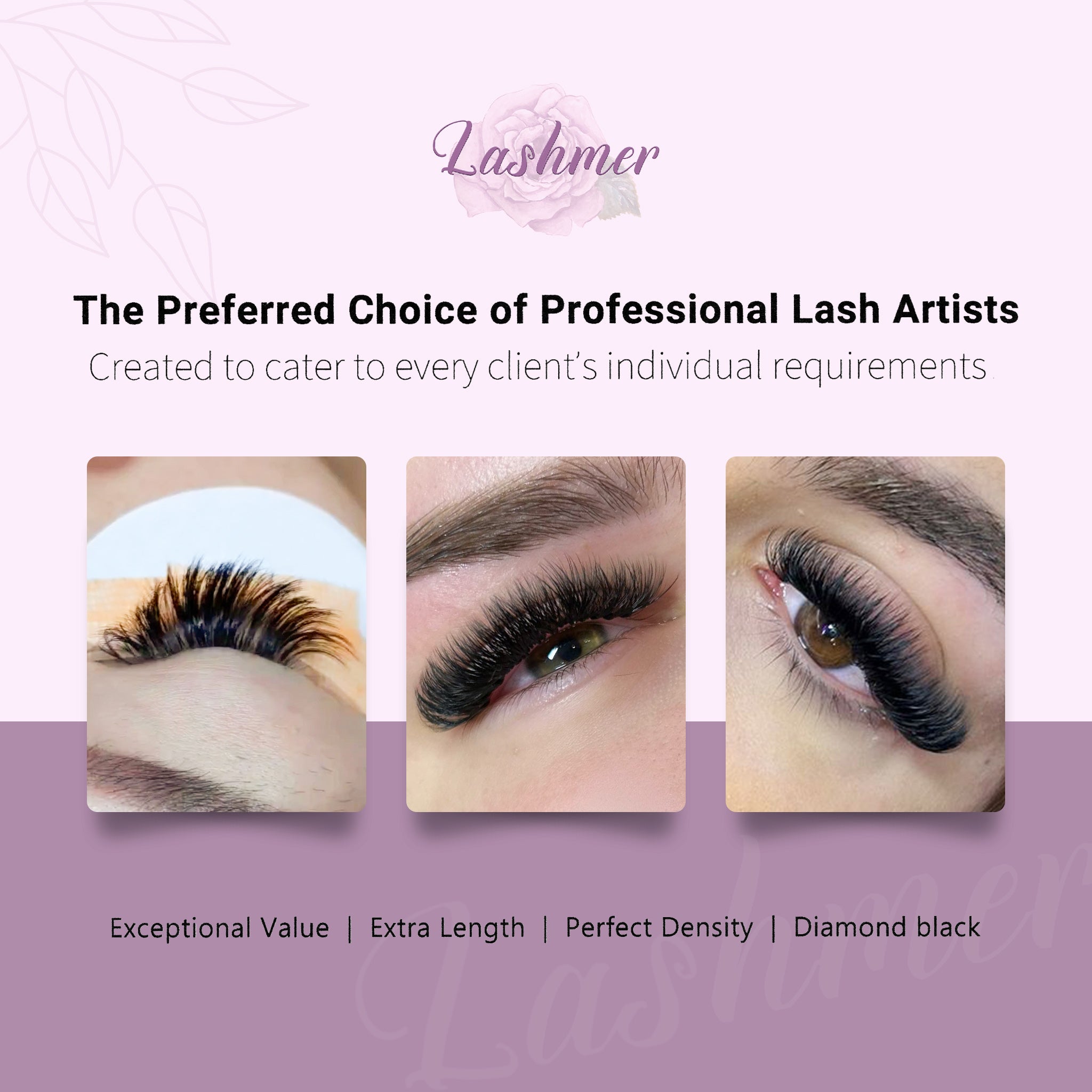 Lashmer 6D Ultra Dark Pointy Narrow Fans (900 Fans) - Lashmer