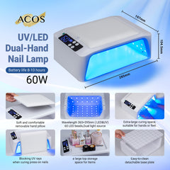 Professional Cordless Dual Hand UV/LED Lamp 60W