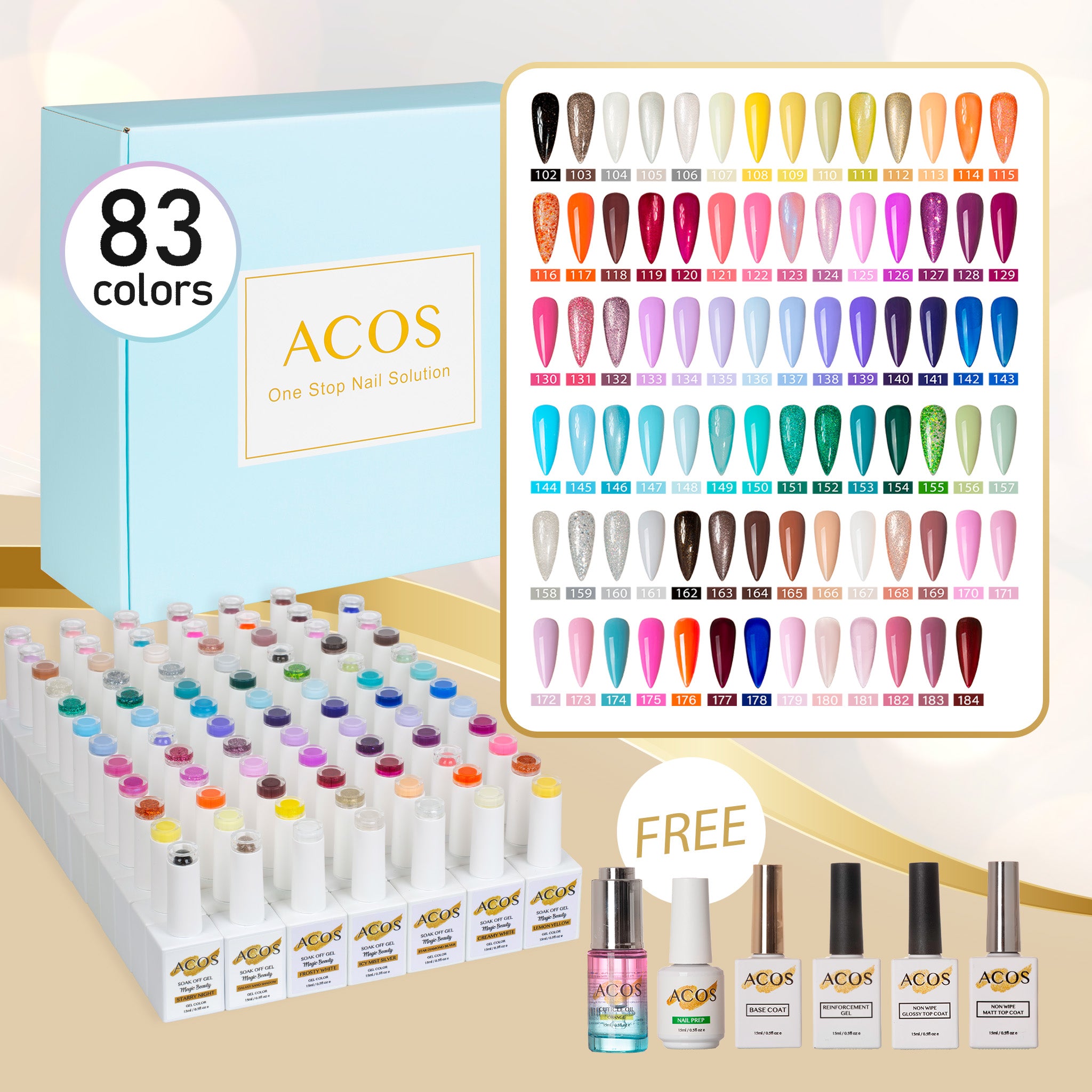 ACOS Magic Beauty Gel Polish Kit 83 Colours (Series #003) - Lashmer