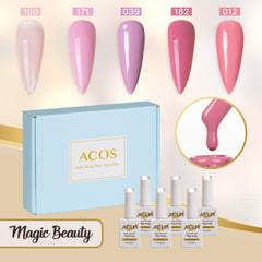 ACOS Gel Polish 5pcs Set (Purple Pink Colour) - Lashmer