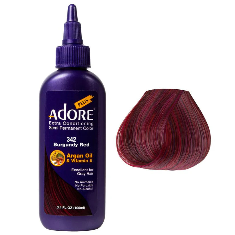 Hi Lift Adore Plus Semi Permanent Color Burgundy Red #342 - Lashmer