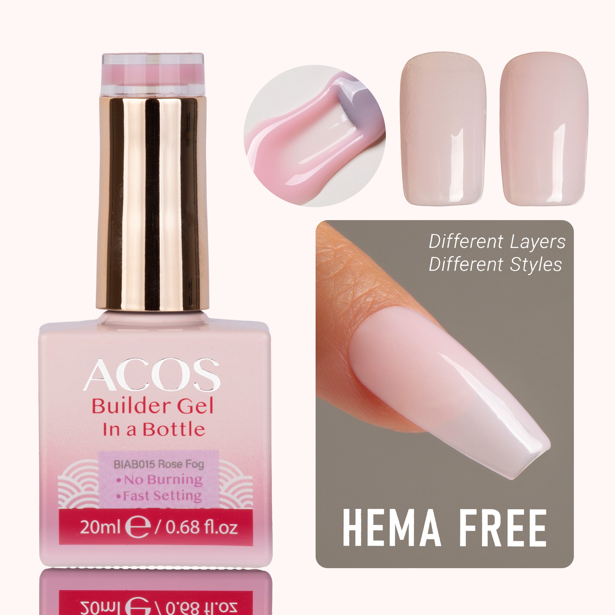 ACOS Hema Free Brush-on Builder Gel (20ml) - Lashmer