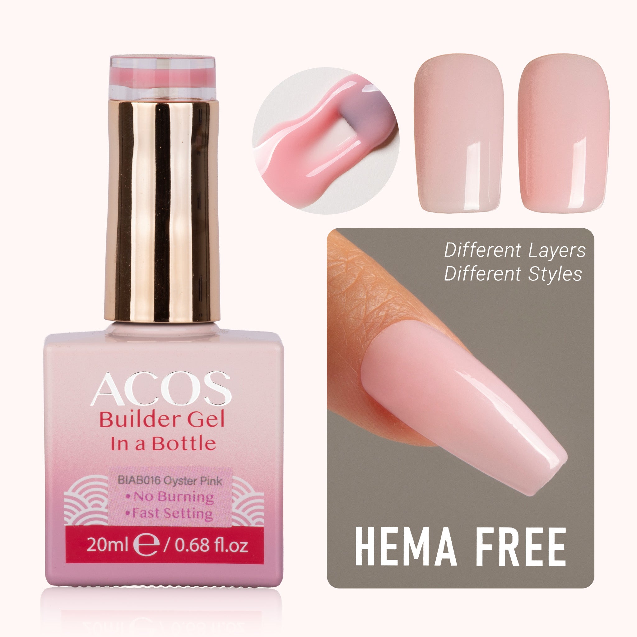 ACOS Hema Free Brush-on Builder Gel (20ml) - Lashmer
