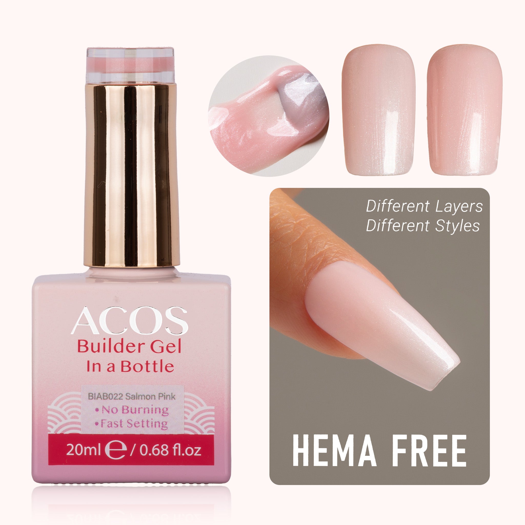ACOS Hema Free Brush-on Builder Gel (20ml) - Lashmer