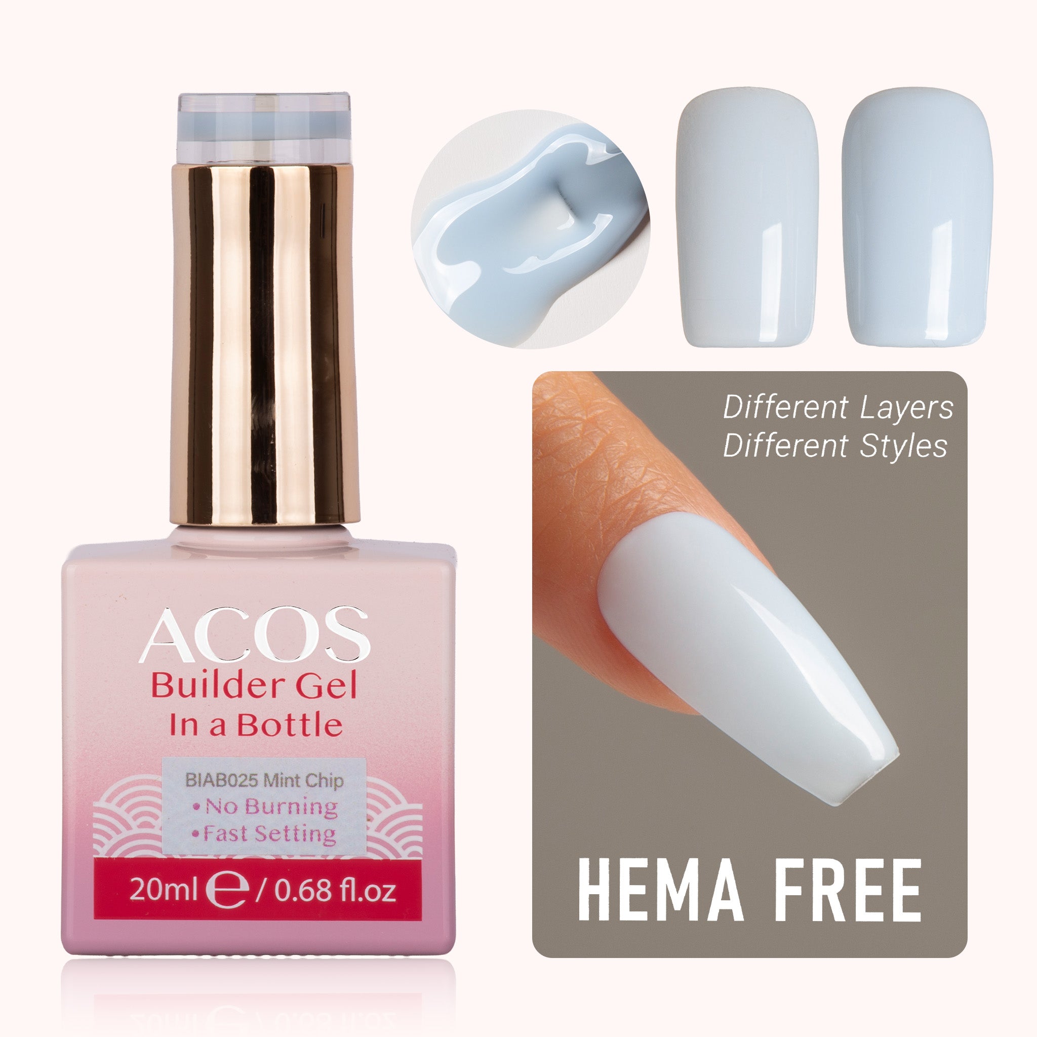 ACOS Hema Free Brush-on Builder Gel (20ml) - Lashmer
