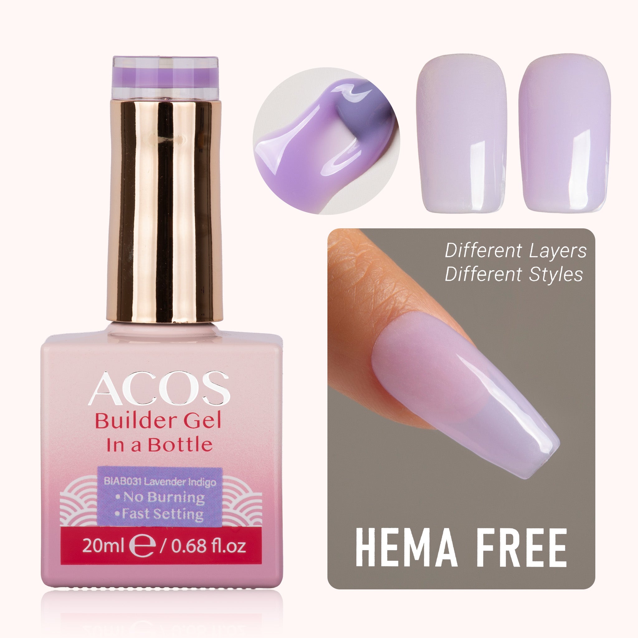 ACOS Hema Free Brush-on Builder Gel (20ml) - Lashmer