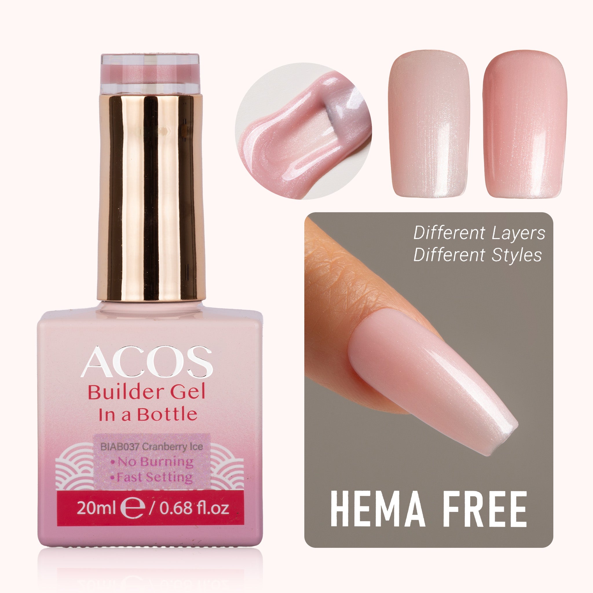 ACOS Hema Free Brush-on Builder Gel (20ml) - Lashmer