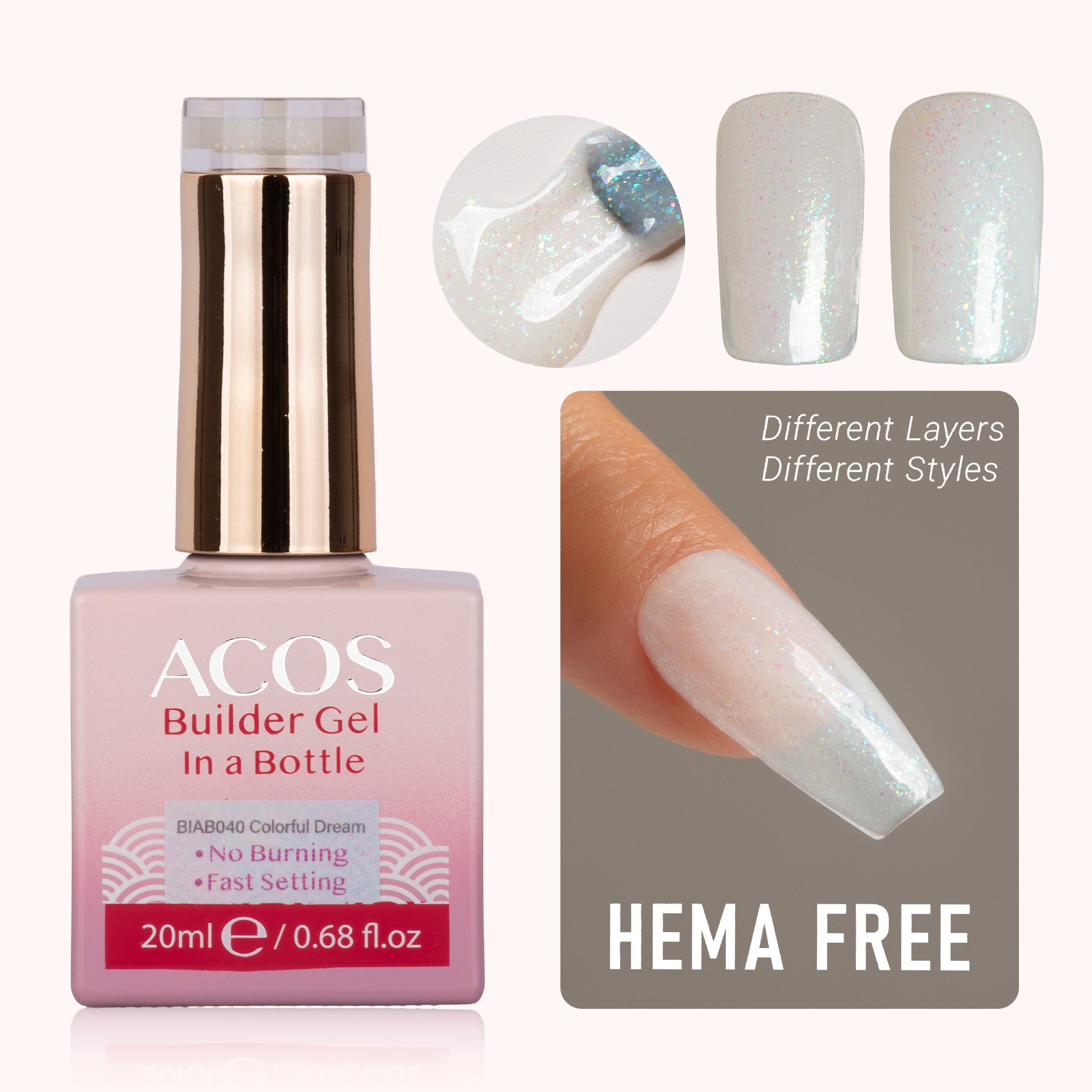 ACOS Hema Free Brush-on Builder Gel (20ml) - Lashmer