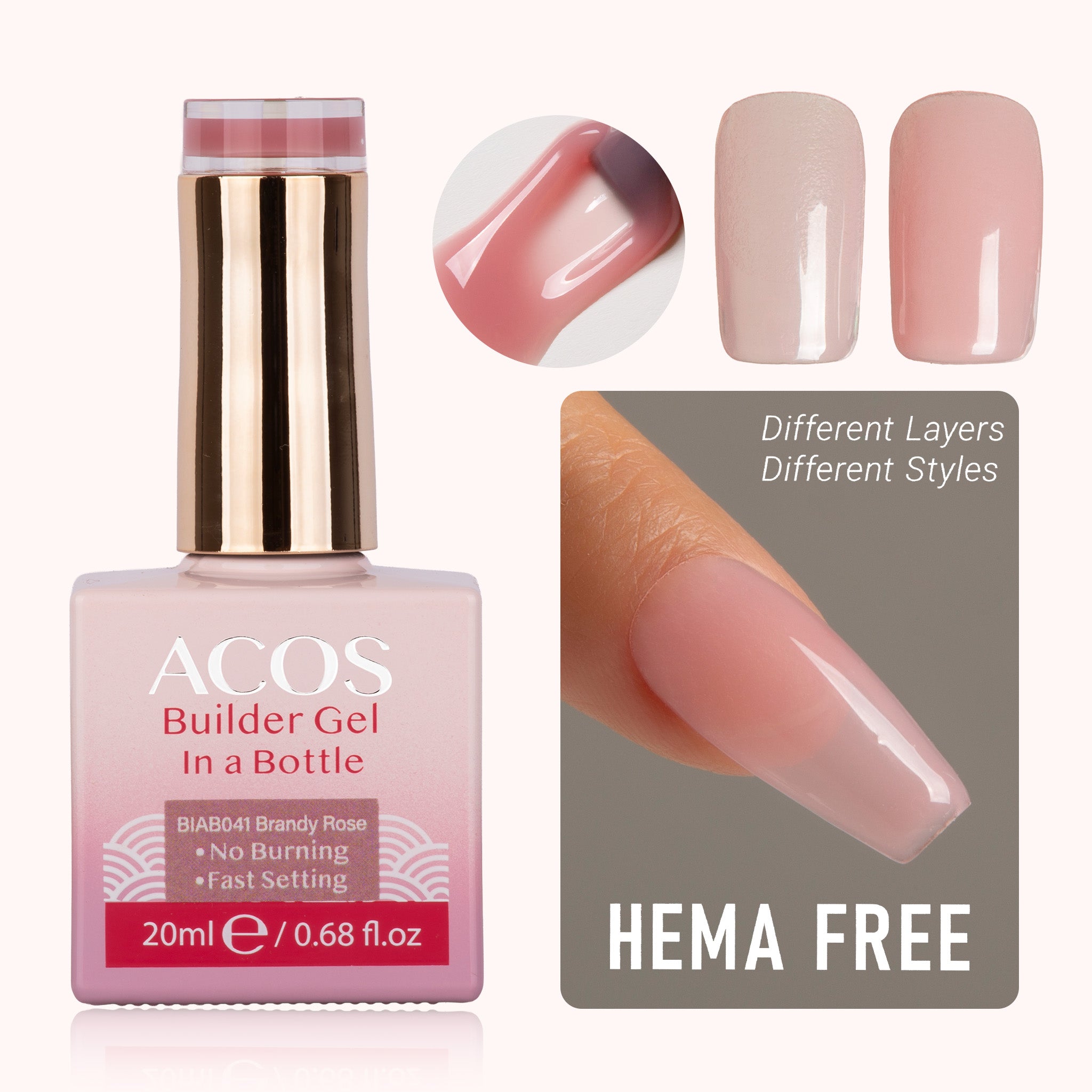 ACOS Hema Free Brush-on Builder Gel (20ml) - Lashmer