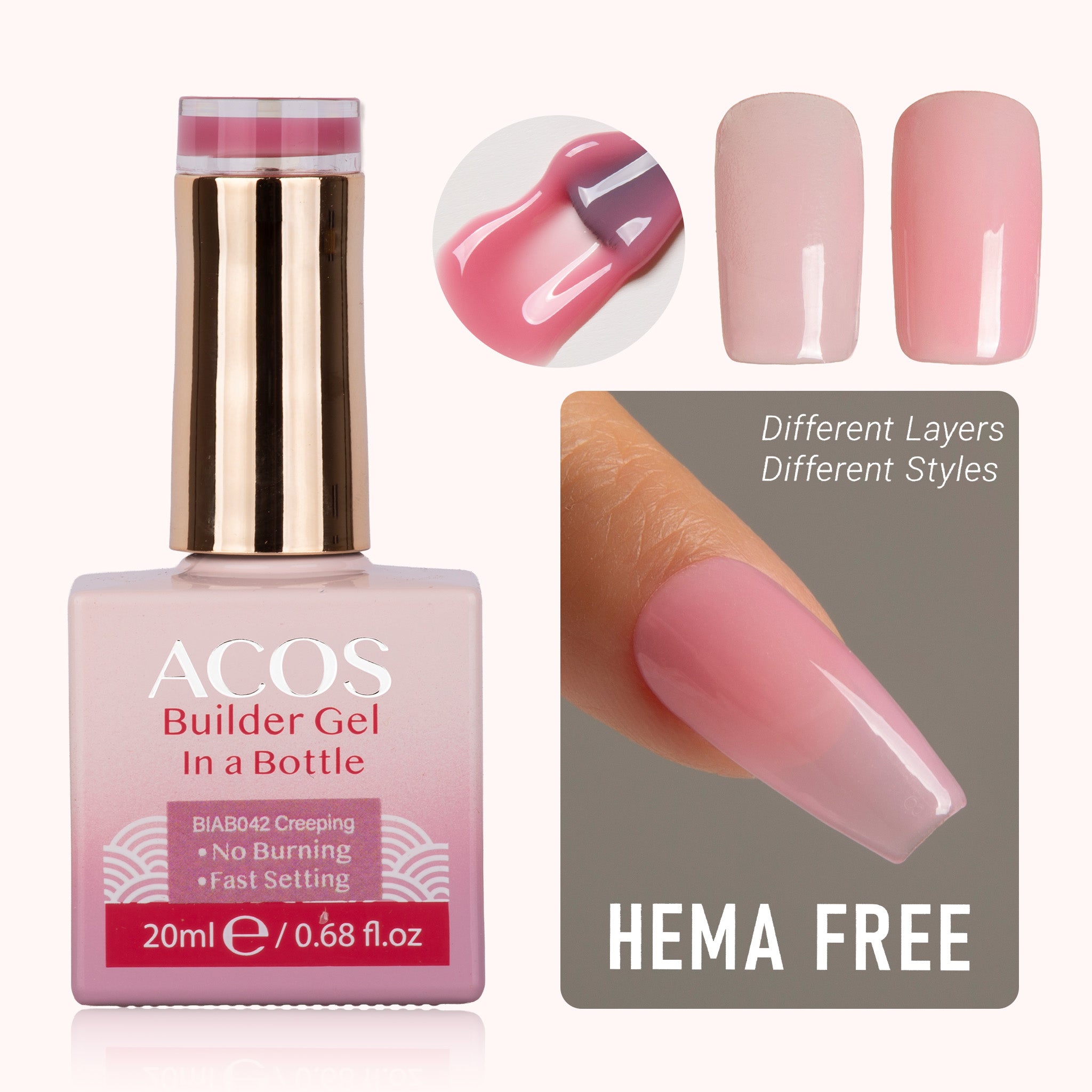 ACOS Hema Free Brush-on Builder Gel (20ml) - Lashmer