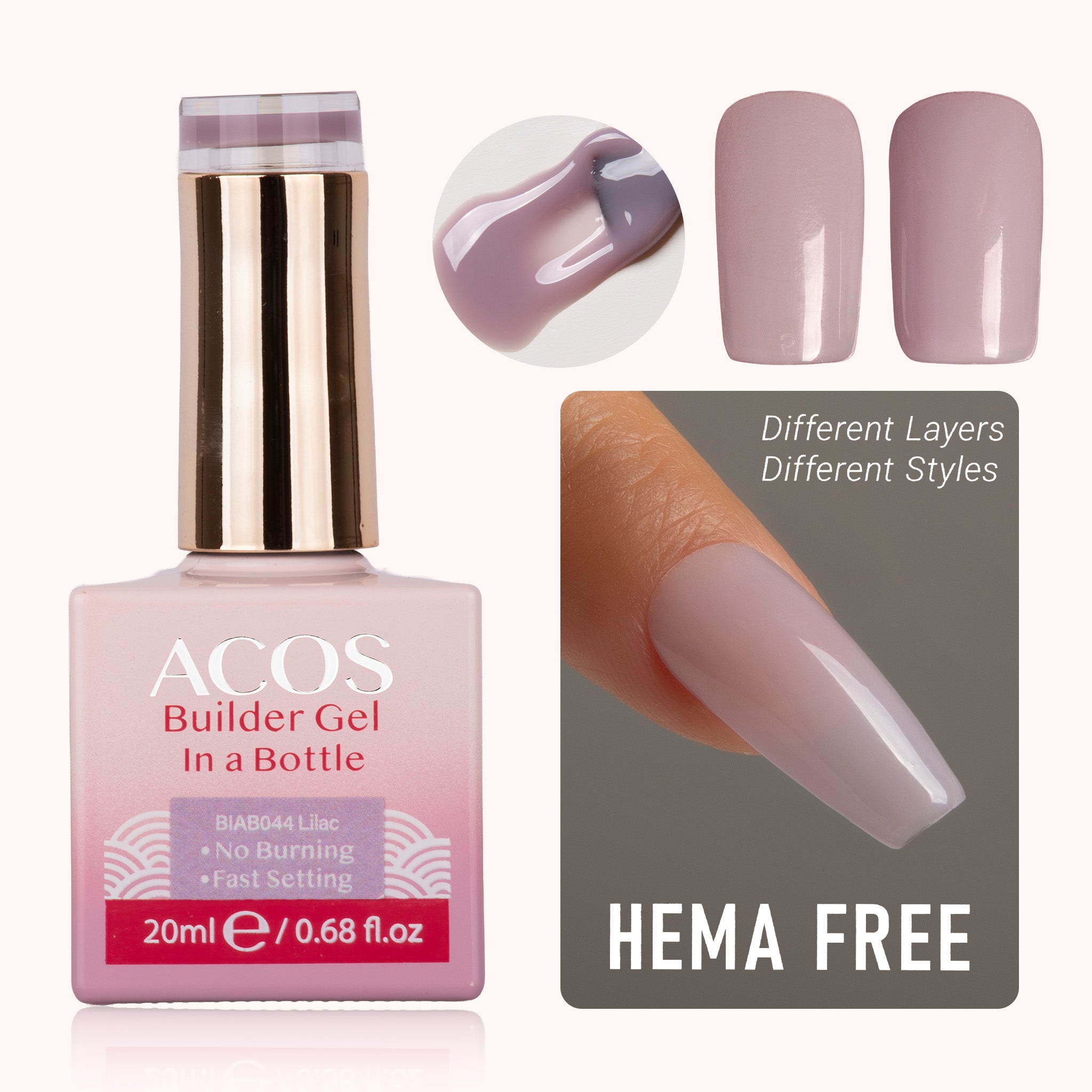 ACOS Hema Free Brush-on Builder Gel (20ml) - Lashmer