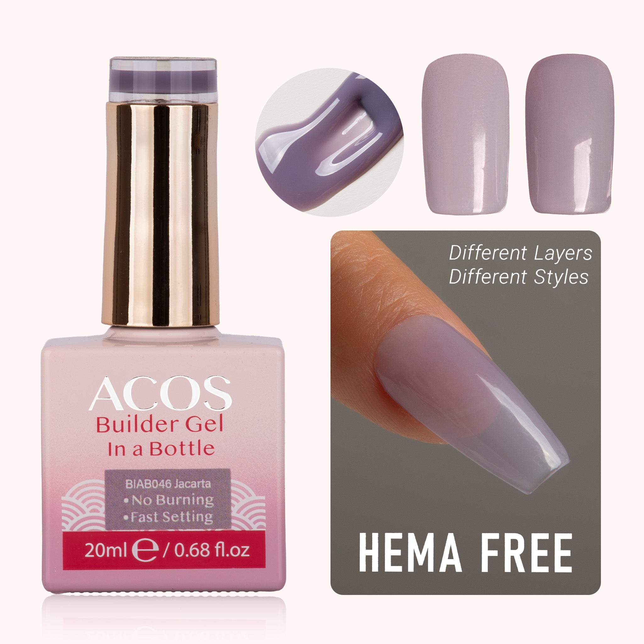 ACOS Hema Free Brush-on Builder Gel (20ml) - Lashmer