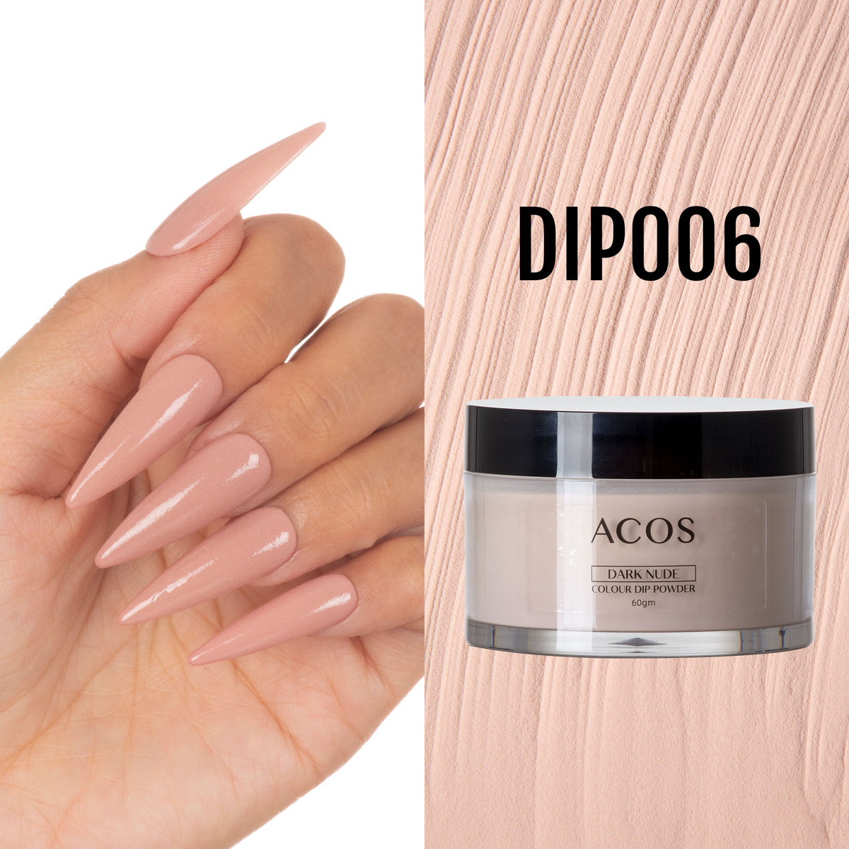 ACOS Dipping Powder Dark Nude  Colour (60g) - Lashmer