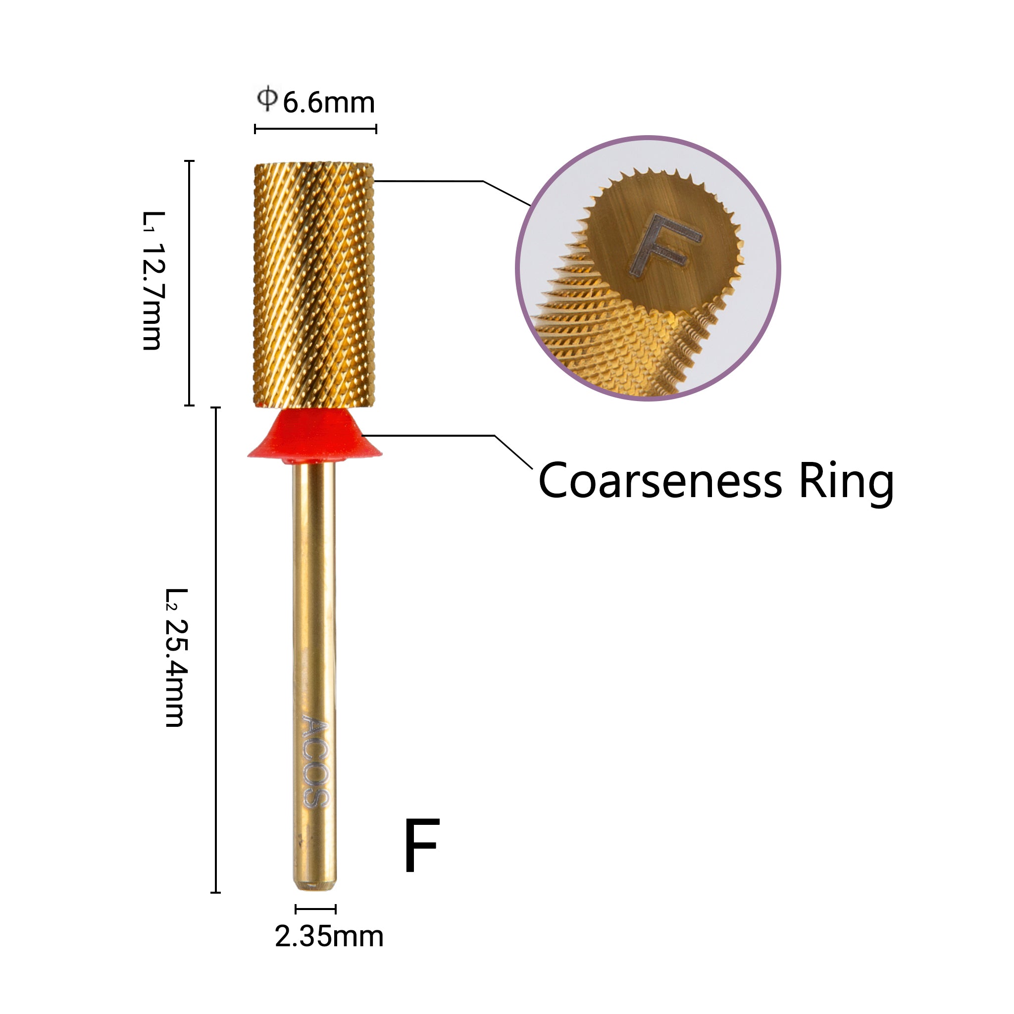 ACOS 6.6mm Large Barrel - 1/8" shank Tungsten Carbide Nail Drill Bit(056) - Lashmer
