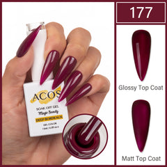 ACOS Magic Beauty Gel Polish Colour DEEP BORDEAUX (177) - Lashmer
