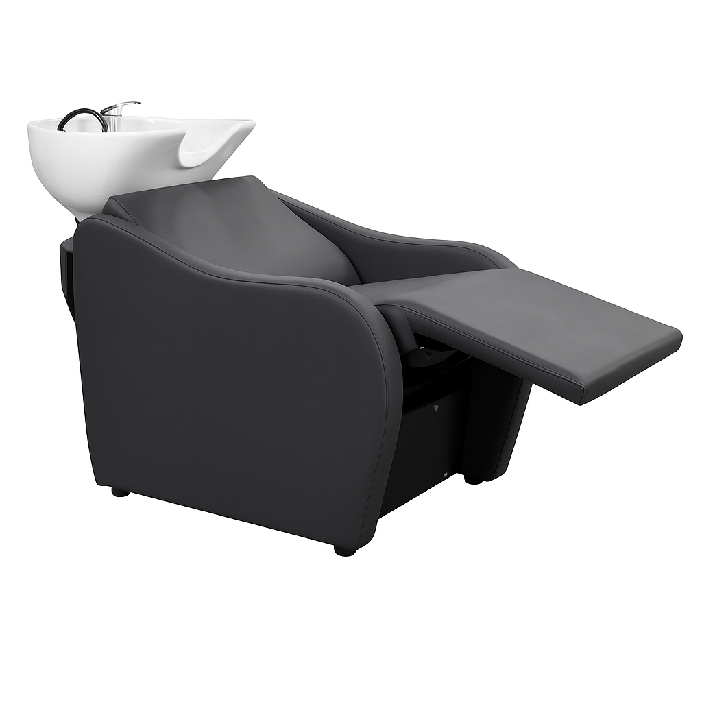 Karma Shampoo Unit Mosman with Shiatsu Massage Black with White Deep Basin 0318012204 Shampoo Units Karma