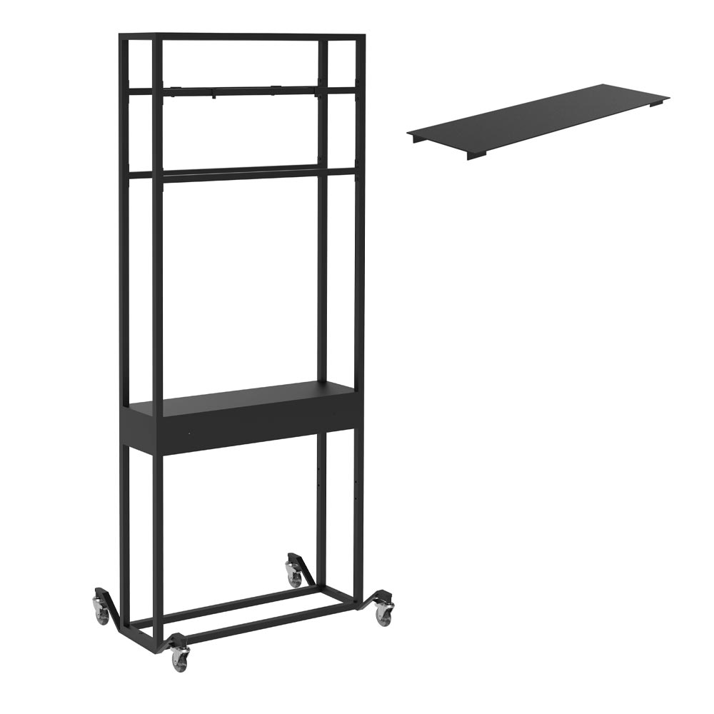 Karma Lyndon Double Sided Station Frame Black 061001 with Wheel Option Workstations & Mirrors Karma