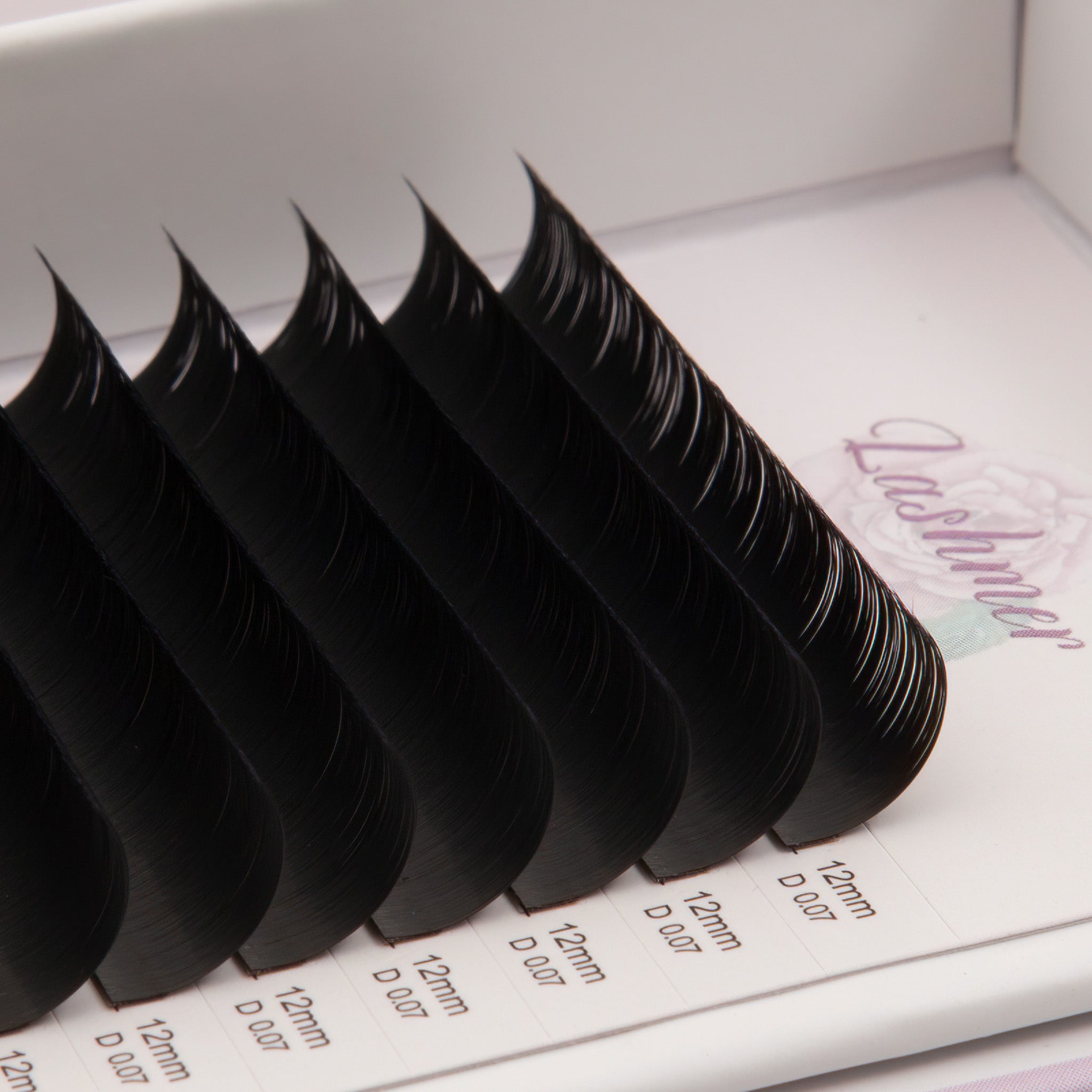 Matt Black Volume Lashes D Curl (0.03/0.05/0.07) 16 Lines - Lashmer