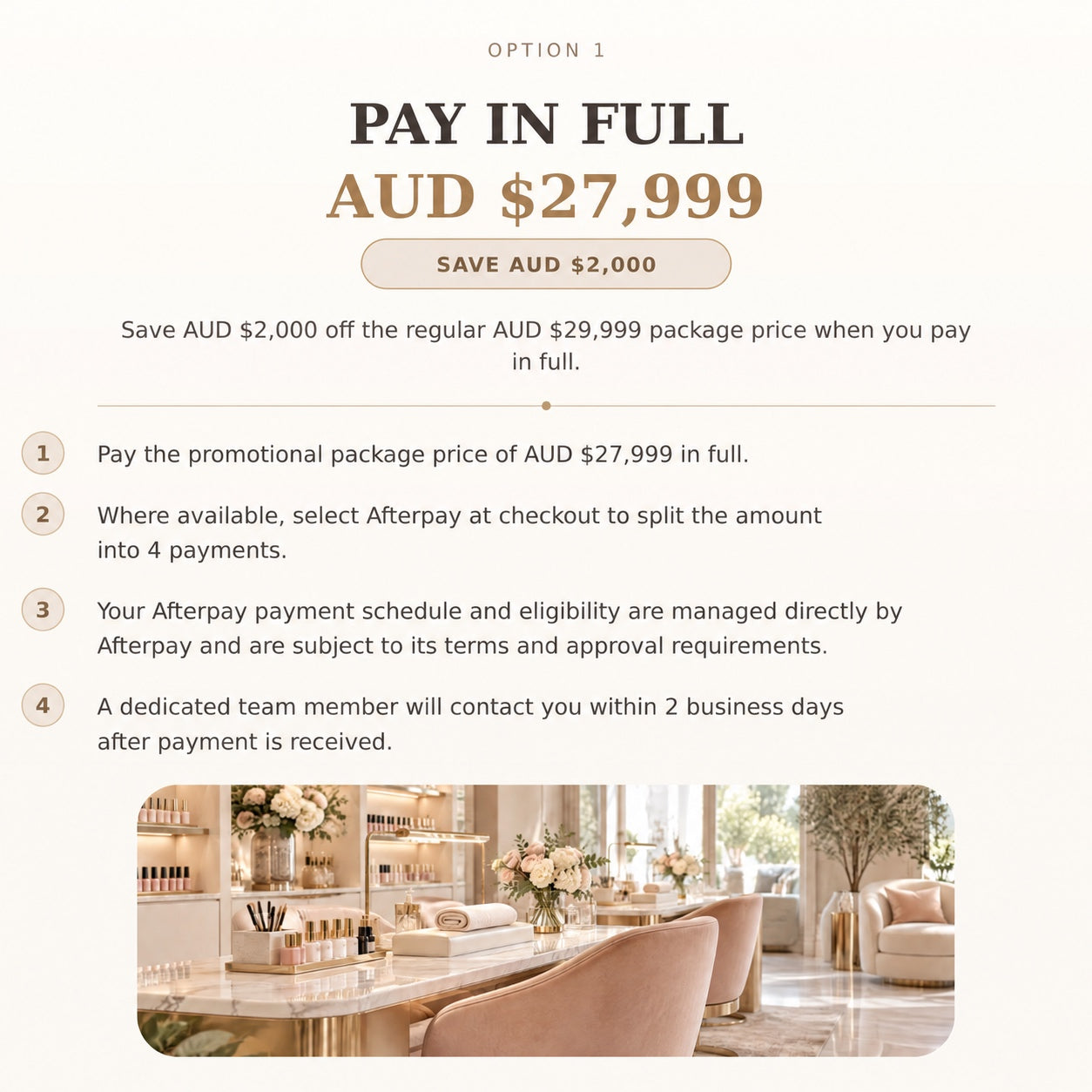 Pay in full purchase plan