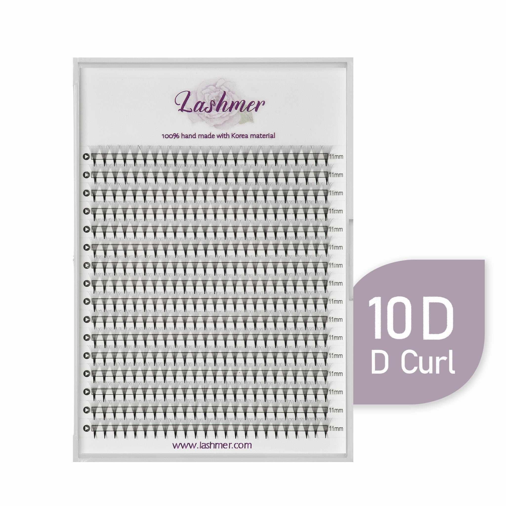 C, D Curl--New 10D Pointy System Narrow Fans Promade Fans - 16 Lines - 384 Fans - Lashmer